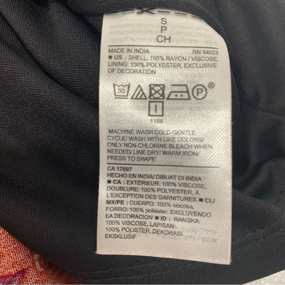 Old Navy Dark Floral Midi Dress Small  Gauzy Cinch Ruffle Fairy Grunge Work Boho - Picture 10 of 11